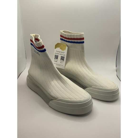 SHOES 53045 Sock Air White High Top Sneakers, Unisex Size 37 (EU) 5M/7W (US) - Picture 2 of 10